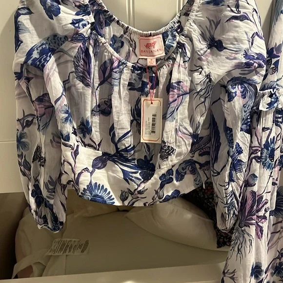 Banjanan Blue and Purple Midi Skirt Resort Wear